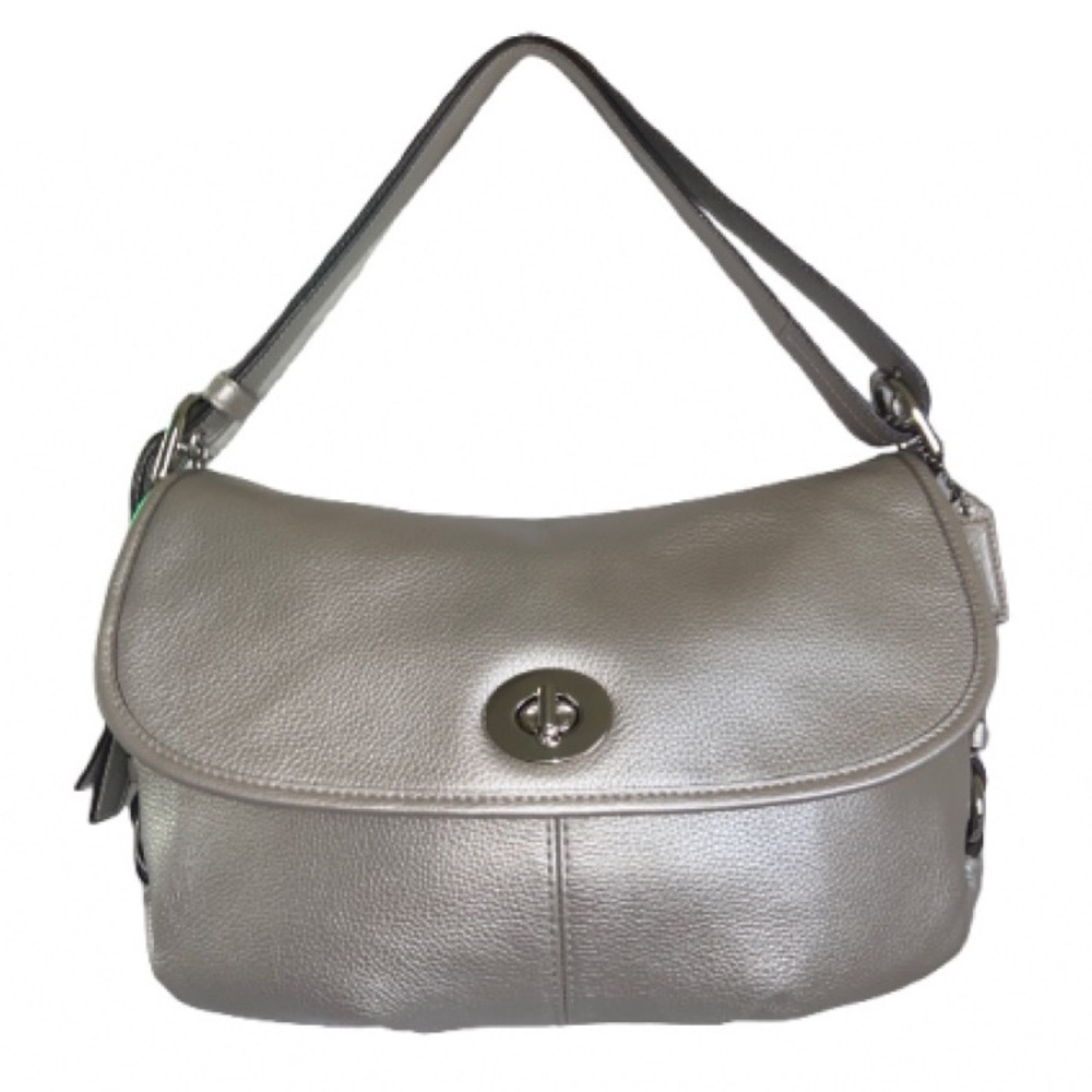Coach Legacy Leather Shoulder Bag in Metallic Taupe